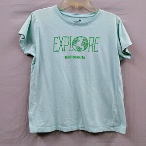 Girl Scouts Explore Earth Daisy Graphic T-Shirt Mint Green Kids Misses Large L